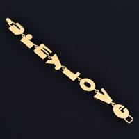 14K Gold Block Letter Love Bracelet, Louis Tamis Style - Sold for $2,176 on 11-09-2023 (Lot 1097).jpg